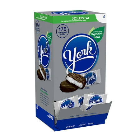 YORK Dark Chocolate Snack Size, Gluten Free Peppermint Patties Candy Bulk Box, 84 oz (175 Pieces)