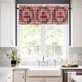 thumbnail image 3 of Christmas Leaves Kitchen Curtains and Valances Set, Red Truck Gift Rod Pocket Window Valance 18 Inch Window Curtain Panels for Living Room Bedroom Laundry, 27.5x36in, 3 Pieces, 3 of 7