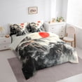 thumbnail image 3 of Homewish Vintage Landscape Painting 7-Piece Bedding Comforter Set,Modern Aesthetic King Bedding Sets,Gray Orange Bed Sheets For Men Women,Microfiber Bedroom Decor Reversible, 3 of 8