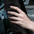 thumbnail image 5 of FH Group 14.5-15.5" Doe16 Black Faux Rabbit Fur Steering Wheel Cover with Air Freshener, 5 of 6