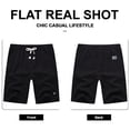 thumbnail image 7 of Men's Cotton Shorts Casual Elastic Waist Drawstring Summer Beach Vacation Yoga Golf Shorts with Zipper Pockets, 7 of 7