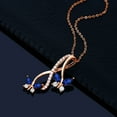 thumbnail image 4 of Gem Stone King 1.21 Ct Marquise Blue Created Sapphire 18K Rose Gold Plated Silver Butterfly Pendant, 4 of 5