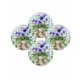 thumbnail image 7 of 15 Inch Round Placemats Set of 4, Spring Easter Non Slip Heat Insulation PP Table Mats, Purple Floral Summer Botanical Teal Plaid Washable Place Mats for Kitchen Dining Party Table Decor, 7 of 7