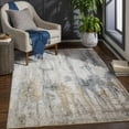 thumbnail image 2 of BoutiqueRugs Lurnea Contemporary Area Rug - Medium Gray, Mustard, Light Blue - 6'7" Round, 2 of 19