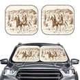 thumbnail image 2 of Haiem Western Desert Cowboys1 Car Windshield Sun Shade (2 Pieces) Foldable Windshield Sun Shade Car Accessories for Truck SUV Pickup-Large, 2 of 7