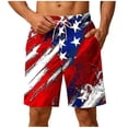 thumbnail image 2 of Gamivast Swim Trunks for Men Elastic Waist Drawstring American Flag Graphic Shorts with Pockets Quick Dry Beach Shorts Loose Fit Mid Thigh Swim Shorts Summer Vacation Wear, 2 of 6