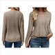 thumbnail image 2 of Camisa de Larga de Otoño para Mujer, Cuello en V, Jersey de Punto, Túnica, Camisa Formal Informal para Mujer Gris S, 2 of 7