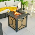 thumbnail image 2 of Costway 28 Inch Square Propane Gas Fire Pit Table with Fire Glasses &Rain Cover 50,000 BTU, 2 of 10