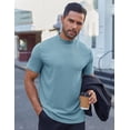 thumbnail image 3 of COOFANDY Mens Mock Turtleneck Short Sleeve Shirts Casual Ribbed Basic T-Shirts Lightweight Pullover Fit Tops, 3 of 6