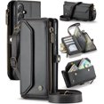 thumbnail image 1 of Estuche tipo Billetera Compatible con Samsung Galaxy S24 Plus Estuche para Teléfono con Bolsillo con Cremallera y Correa Magnética para el Hombro con Cierre a Presión de Cuero PU, 1 of 9