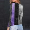 thumbnail image 4 of Uoodti Long Sleeve Shirts for Women Slim Fitted Stretchy Crewneck Knit Sweaters Women's Heart Print Ribbed Tops Fall Gift Casual, 4 of 7