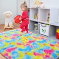 thumbnail image 7 of Dwelke Soft Colorful Rugs for Girls Room, Fluffy Rainbow Area rug Cute Floor Carpets Shaggy Playing Mat for Kids Baby Girls Bedroom Nursery Home Decor 3'x5'Blue/yellow, 7 of 7