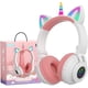 thumbnail image 2 of Auriculares infantiles YUSONIC bluetooth unicornio plegables blanco+rosa, 2 of 3