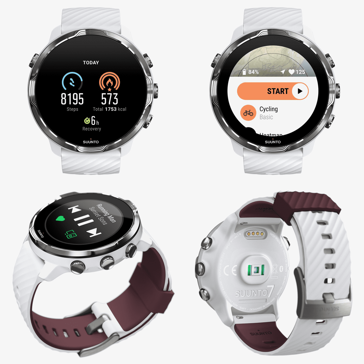 Suunto 7 Graphite Limited Edition GPS Sports Smart Watch, White