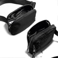 thumbnail image 4 of Mini riñonera unisex con correa ajustable, pequeña riñonera para viajes, entrenamiento, correr, senderismo, color negro, 4 of 5