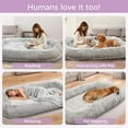 thumbnail image 6 of Human Dog Bed for Adults, 46 x 10 x 76 Long Human Size Dog Bed, Removable Cover, Orthopedic Design, Light Grey, 6 of 9