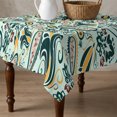 thumbnail image 3 of Boho Sage Green Floral Table Cloth Waterproof Tablecloths, Farmhouse Botanical Vintage Paisley Flower Tablecloth Dining Table Cover for Kitchen Party Tabletop Outdoor, Square Tablecloth 60x60 Inch, 3 of 8