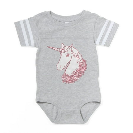 

CafePress - Unicorn With Flower Garland - Cute Infant Baby Football Bodysuit