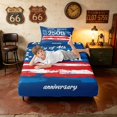 thumbnail image 5 of Manfei Watercolor US Flag Twin Sheets, 250th Anniversary Bedding, Blue Red White, Navy Reversible 3-Piece (1 Flat Sheet, 1 Fitted Sheet and 1 Pillowcase), 5 of 6