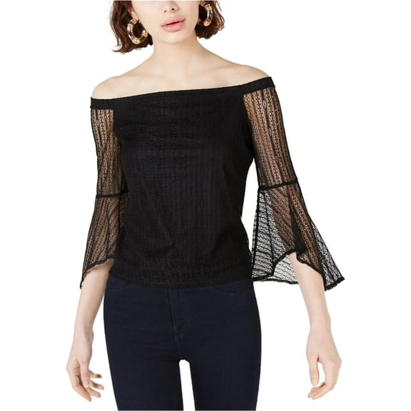 Bar Iii Womens Lace Off The Shoulder Blouse