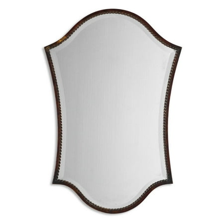 - Uttermost Abra Distressed Bronze Arched Vanity Wall Mirror - 20.125W x 29.75H in.