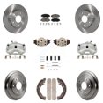 thumbnail image 1 of Transit Auto Front Rear Disc Brake Caliper Rotors Drums Ceramic Pads Shoes Wheel Cylinders and Hardware Kit (11Pc) for Car Honda Civic KC8-100918C, 1 of 11