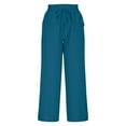 thumbnail image 4 of Kvture Women's Capri Pants Drawstring Casual Palazzo Trousers with Pockets Loose High Waisted Wide Leg Lounge Pants Sky Blue XL, 4 of 6
