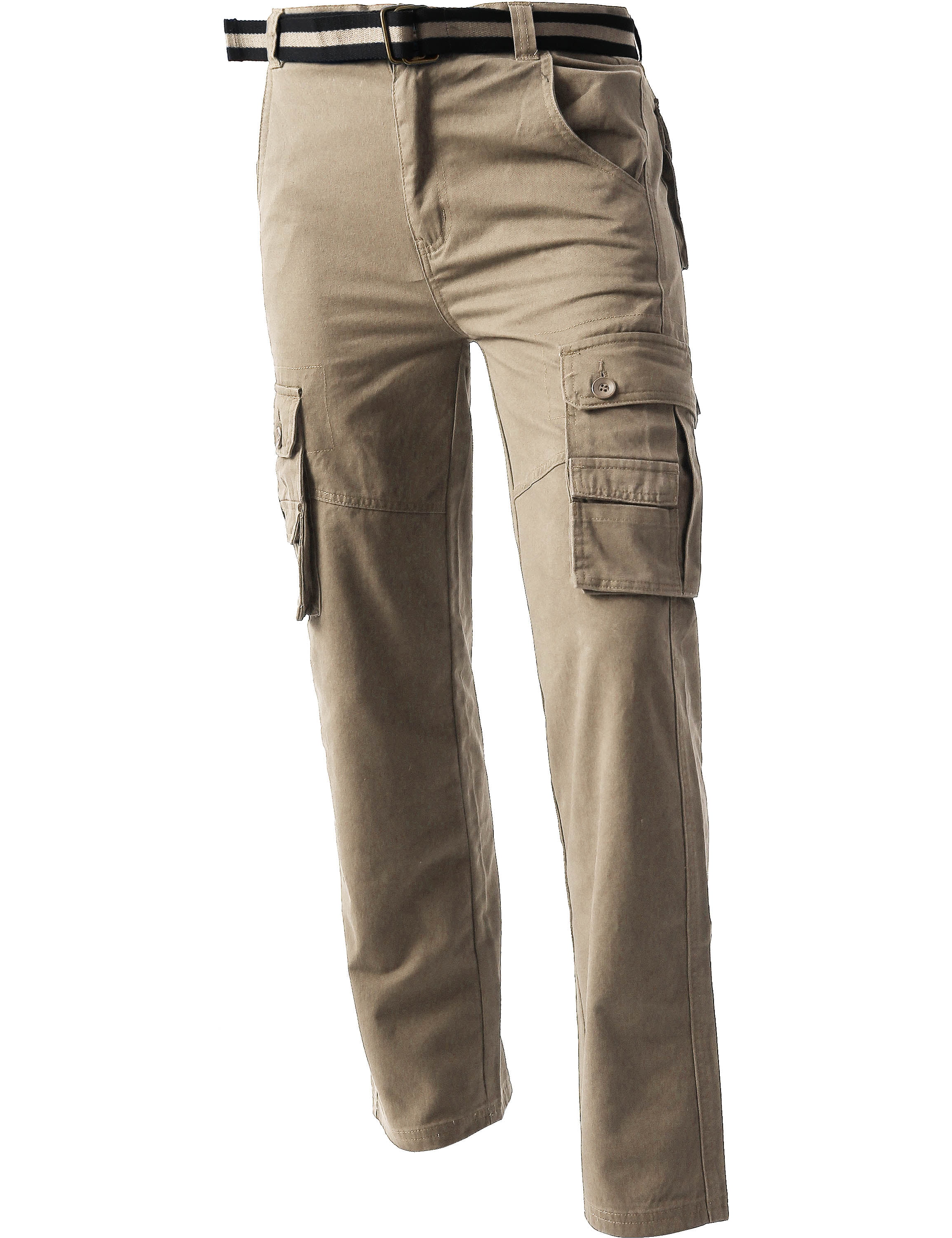 Ma Croix Mens CARGO PANTS with Utility Belt Lightweight Relaxed ...