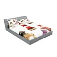 thumbnail image 2 of Ambesonne Nautical Fitted Sheet & Pillow Sham Set, Lighthouse Seagull, Queen, Multicolor, 2 of 2