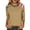 Khaki, variant on MEICHEN Ladies' American 250th Anniversary Patchwork Print 3/4 Sleeve 3/4 Sleeved Top Summer T Shirts for Women