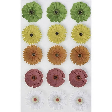 Martha Stewart Dimensional Stickers-Zinnia