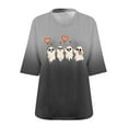 thumbnail image 4 of FDGIU Halloween Shirts for Women Women's Halloween Fashion Daily Printed V-neck Three Quarter Sleeve 3/4 Sleeve T-shirt Large Loose Top Spooky Season Graphic, 4 of 4
