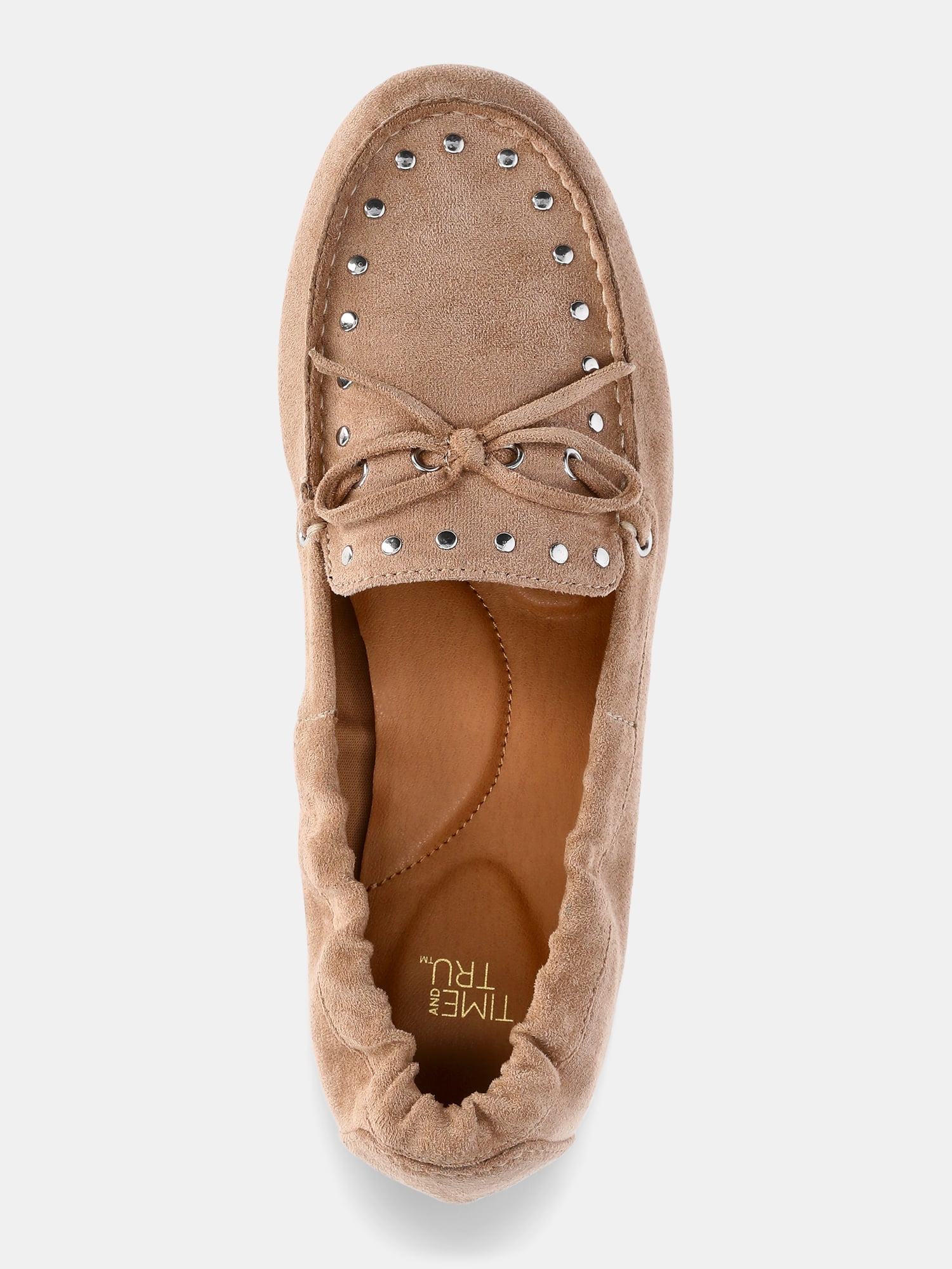 Time and Tru Women's Studded Faux Suede Moccasin Loafers