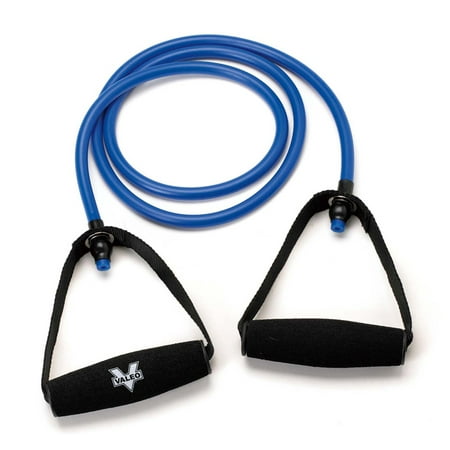 Double Tube Resistance Band Valeo 4-Foot Heavy Resistance Tube With Cushion Foam Handles And Fitness Guide Included To Improve Balance, Coordination, Flexibility, And Strength ()