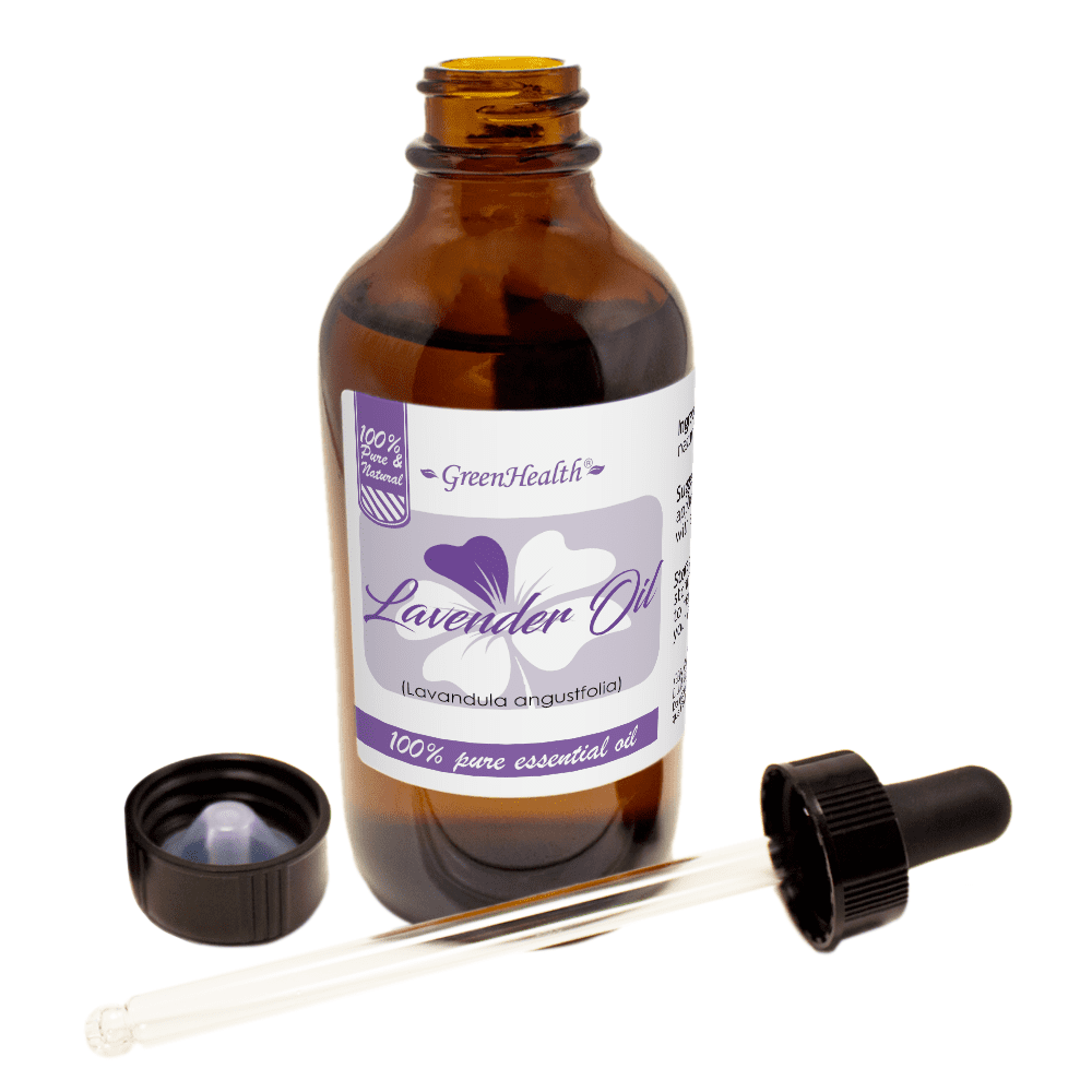 GreenHealth Lavender (Bulgarian) Essential Oil 4 fl oz Amber Glass Bottle with Glass Dropper