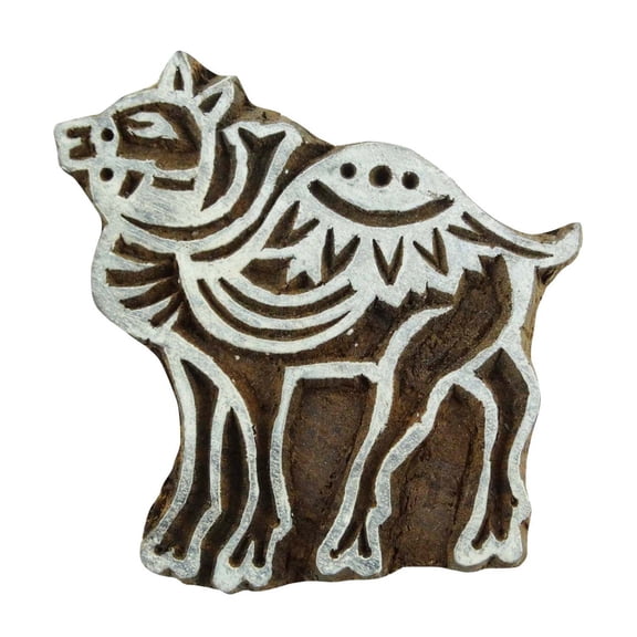 Decorative Stamp Indian Wood Hand Carved Printing Block Textile Camel Stamps