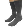 thumbnail image 2 of Diabetic Socks Unisex- Non Skid Hospital Loose Fitting Slipper Socks With Gripper Bottoms - 3 Pack (Grey, 9-11), 2 of 5