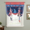 thumbnail image 2 of Independence Day Tie Up Curtains for Windows, Adjustable Balloon Window Shades, Patriotic Gnomes USA Flag Firework Kitchen Window Treatments Farmhouse Short Curtains with Rod Pocket 42"x45", 2 of 8