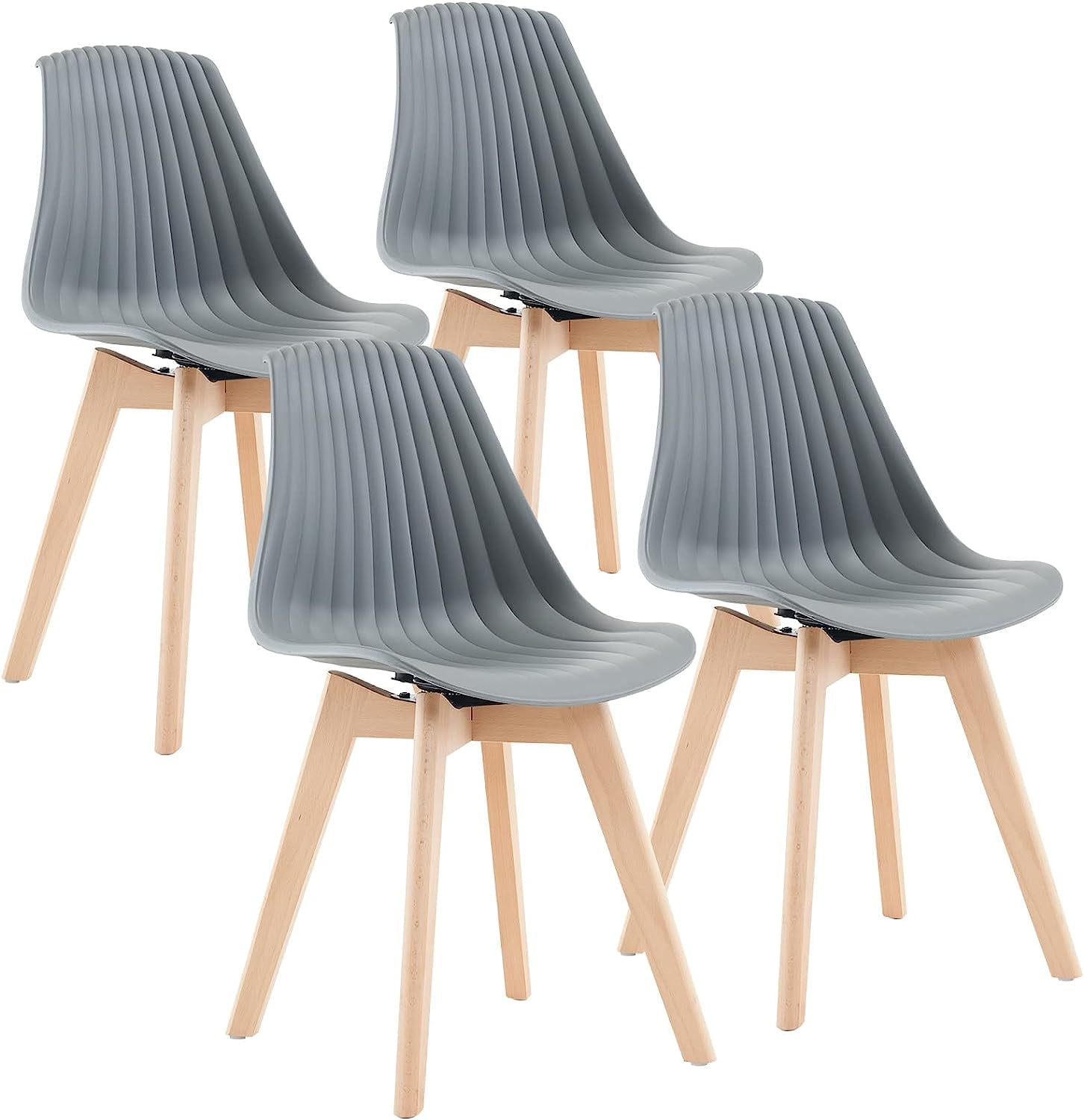 MOJAY Swivel Dining Chairs Set of 4,Modern Plastic Kitchen Dining Room