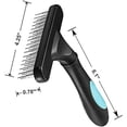 thumbnail image 5 of Pet Grooming Brush Double Row Dog Rake Dog Dematting Rake Massage for Hair Brush Dematting Bar with Teeth, 5 of 5