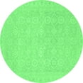 thumbnail image 1 of Ahgly Company Indoor Round Oriental Emerald Green Traditional Area Rugs, 4' Round, 1 of 4