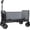 Black, variant on Folding Utility Wagon with Convertible Seat, Heavy Duty 220LBS Capacity, Portable Cart with Dog Leash, for Outdoor Camping Beach Shopping (Dark Blue)