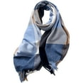 thumbnail image 6 of BUWTTED Women's Scarves Long Plaid Blanket Chunky Knit Shawl Wrap Fall Warm Cozy Soft Elegant Lightweight Tassels Winter Scarves Size:One Size, 6 of 6
