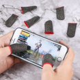 thumbnail image 4 of 8 piezas de funda para dedo móvil, a prueba de sudor y resbaladizas, controladores de funda para juegos, guantes de fibra plateada de alta sensibilidad para competencia de juegos (negro principal, bor, 4 of 5