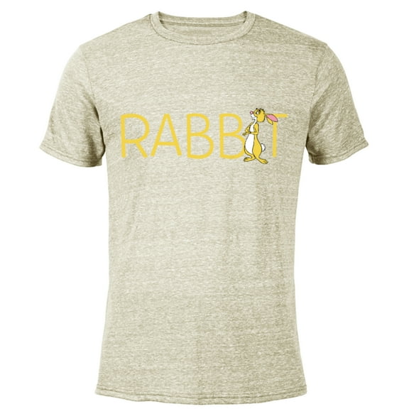 Disney Winnie the Pooh Rabbit Classic Lettering - Short Sleeve Blended T-Shirt for Adults - Customized-Yellow