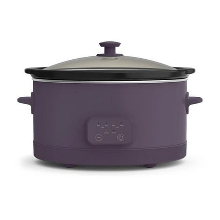 bella 6 Qt Digital Programmable Slow Cooker with Ceramic Nonstick Coating, Adjustable Temperature & Cooking Time, Dishwasher Safe Pot & Tempered Glass Lid, Plum