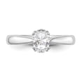 thumbnail image 4 of 14K White Gold mounting Ring Band Only Oval Solitaire Polished Engagement, Size 5, 4 of 7