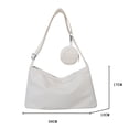 thumbnail image 3 of Bolso de hombro para mujer de gran capacidad con correa de hombro ajustable, bolsos cruzados Blanco, 3 of 9