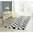 thumbnail image 4 of SAFAVIEH Barcelona Carmella Geometric Shag Area Rug, Ivory/Black, 5' x 5' Round, 4 of 8