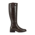 thumbnail image 2 of EASY SPIRIT Womens Black Zipper Accent Water Resistant Rhonda Round Toe Block Heel Riding Boot 7 M, 2 of 4